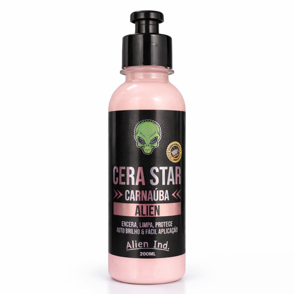 Cera Star Carnaúba Alien 200ml - Revitaliza Pintura, Dá Brilho Intenso e Proteção