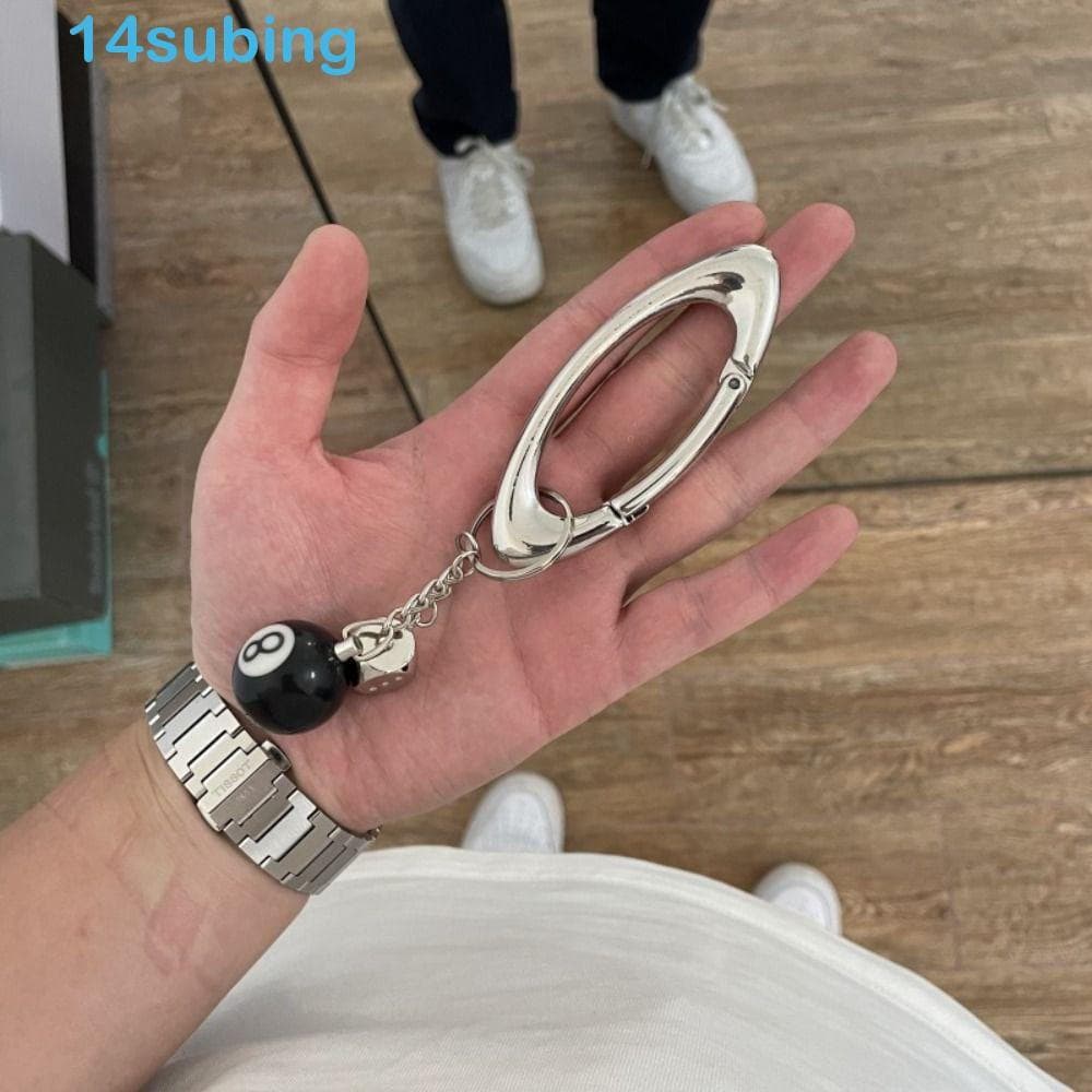 SUBING Chaveiro De Bilhar Preto , Mochila Pendurada Em Liga Preta 8 Pingente De , Com Fivela Para Caminhada Ins