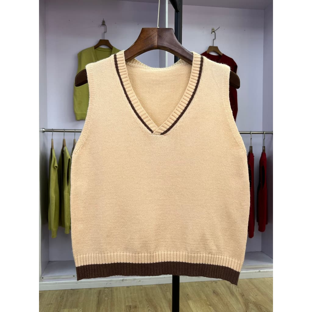 720 colete de malha com decote em v feminino primavera outono em camadas colete simples exterior camisola colete sem man
