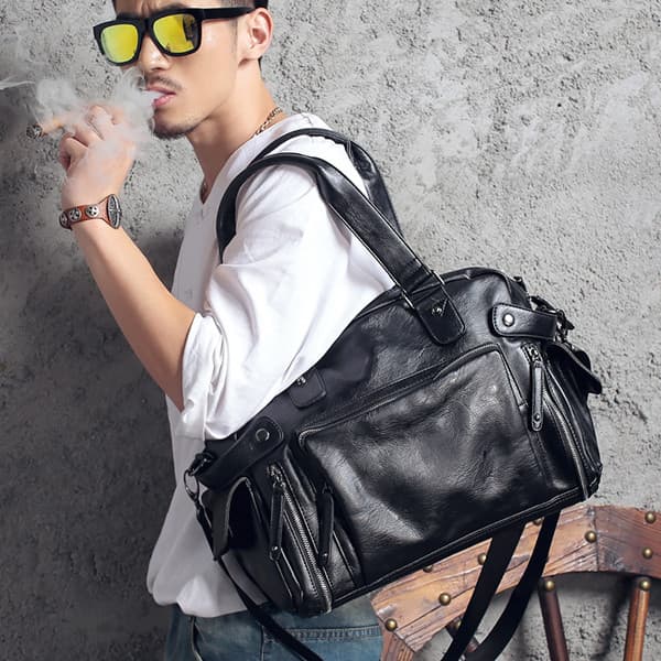 Bolsa de ombro masculina bolsa de couro Casual saco do mensageiro viagem de negócios grande capacidade saco de viagem ma