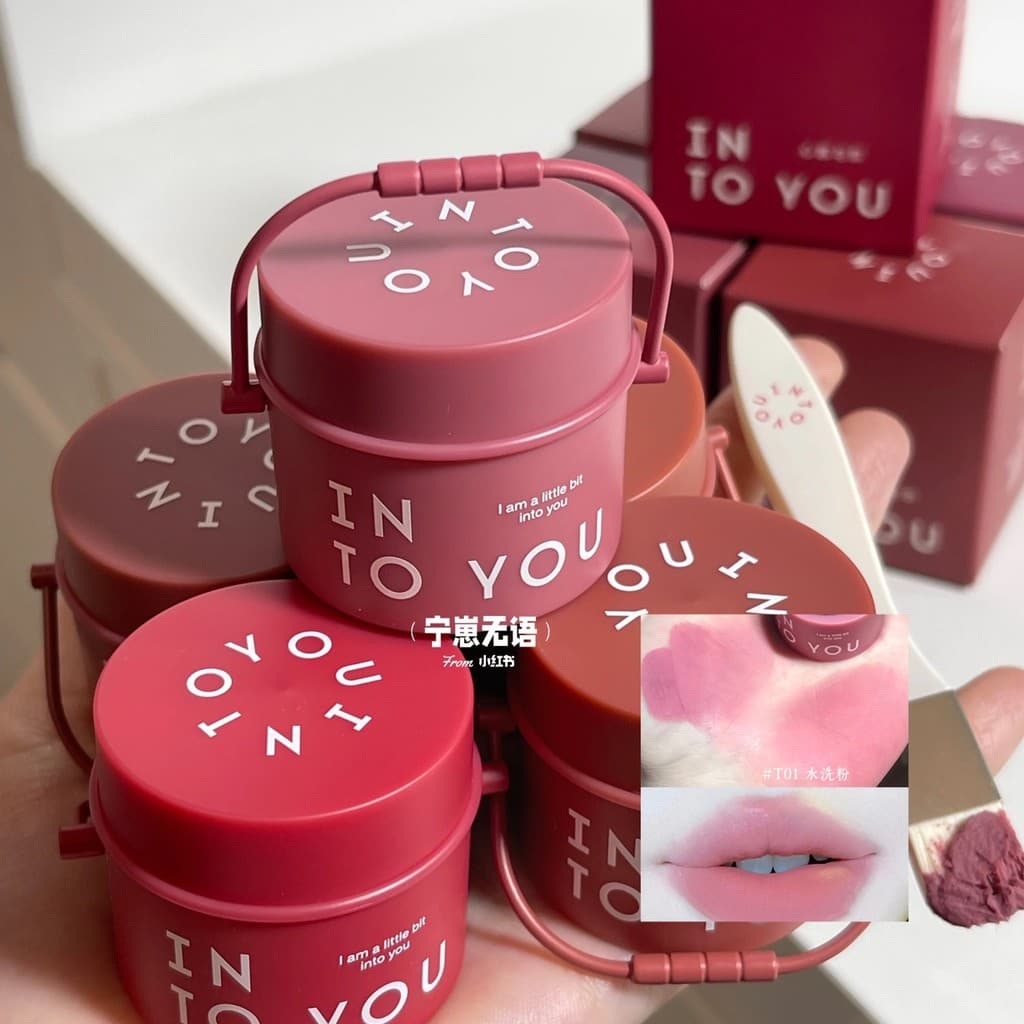 Novos produtos em barril!INTO VOCÊ PARA VOCÊ Lip Cheek Barril de dupla utilização Lama labial de grande capacidade T03 O