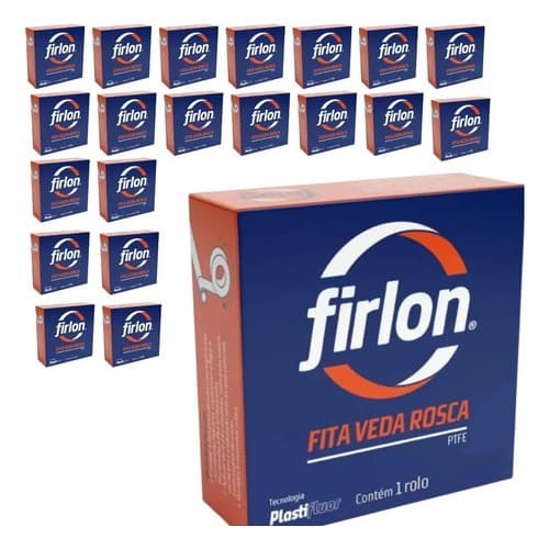 Kit 20 Fita Veda Rosca 12mm X 10 Metros Firlon Branco