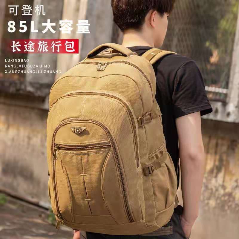 Mochila de lona grossa masculina Retro na moda ao ar livre descompressão viagem montanhismo saco Super grande capacidade