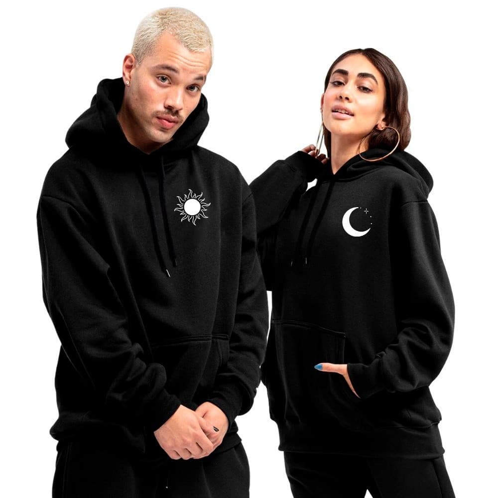 Kit Casal Moletom Modelo Canguru Capuz Namorados Combinando