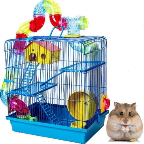 Gaiola Super Luxo 3 Andar Com Tubos Para Hamster Ramister Camundongo Chines Jel Plast