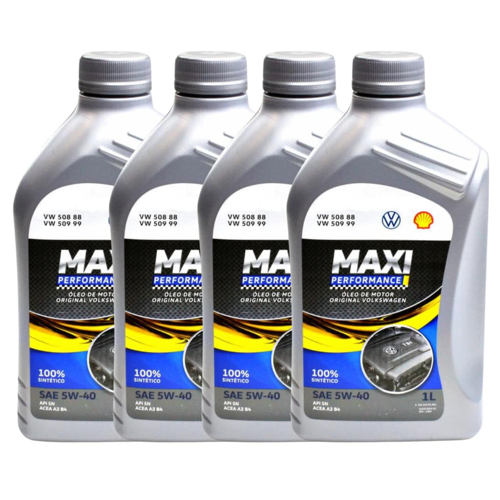 Kit 4 Litros Óleo Motor 5w40 508 88 Genuíno Volkswagen Shell Maxy Performance Gs55553r2bra