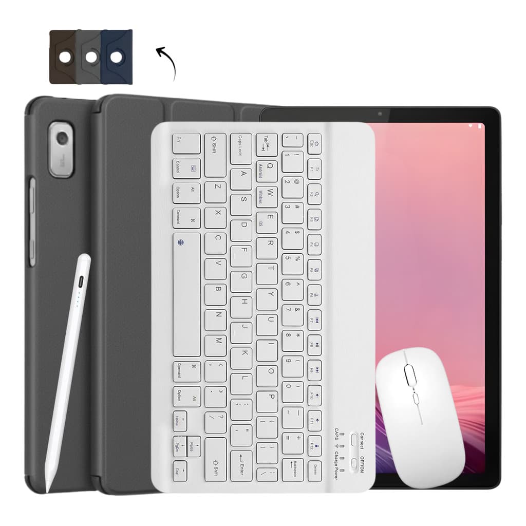 Kit Com Capa Caneta Pencil Teclado E Mouse Para Tab M9