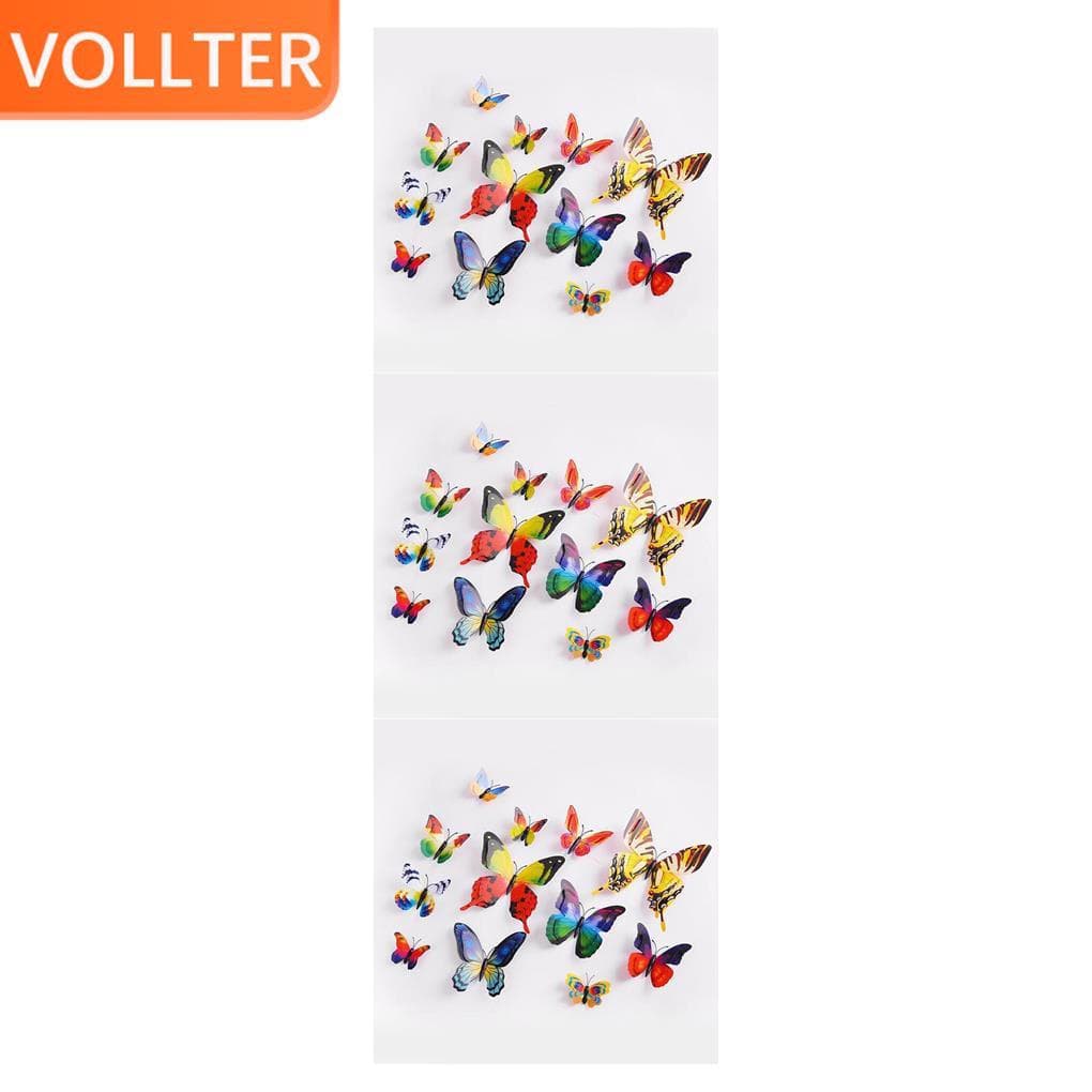 2/3/5 12pcs Adesivos De Parede De Borboleta 3D Art Design Decalque Para Casa DIY Decoração De Quarto