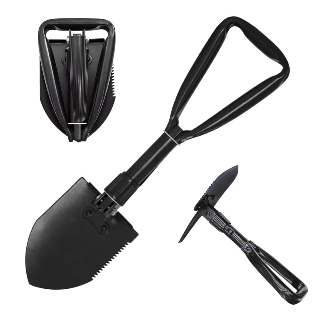 Mini Pá Dobrável Portátil Jardim Camping Militar Pesca Metal Horta Jardinagem Enxada Multifuncional