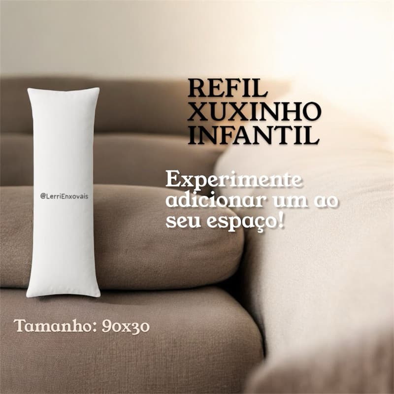 Travesseiro Xuxinho Infantil - Refil 90x30cm - Enchimento Silicone Macio