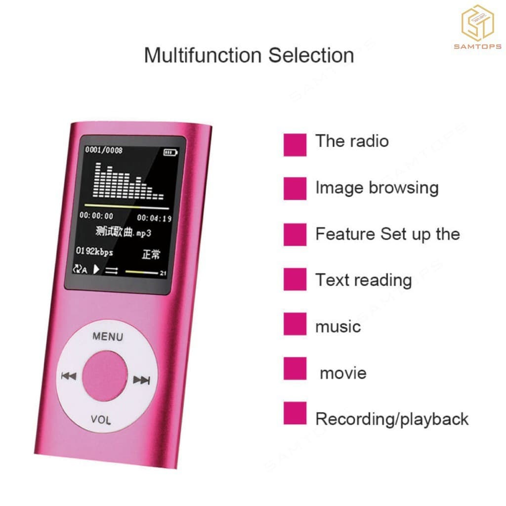 Mp3 Player Portable Music Player  5.4 Music Stereo Player 1.8 Inch  Radio E-Book