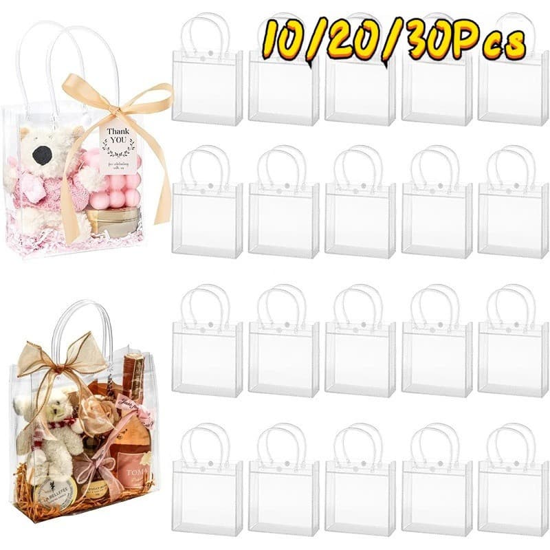 10/20/30 Sacos Plásticos Transparentes De PVC De Lembrancinhas De Festa De Cristal