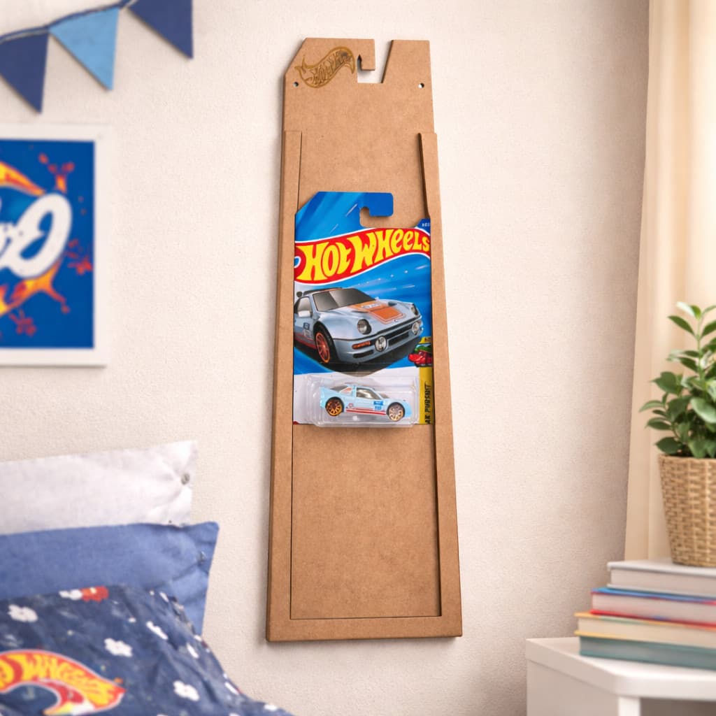 Expositor Porta Blister para 10 Carrinhos MDF