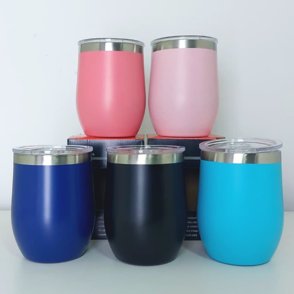 Novo Copo Ovo Cuia Térmica 350ml Em Inox Com Tampa Acrílica Envio Imediato