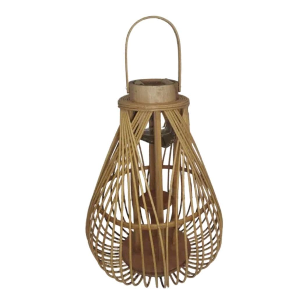 Lanterna Luminária Vela Boho  46x32cm Natural com Alça
