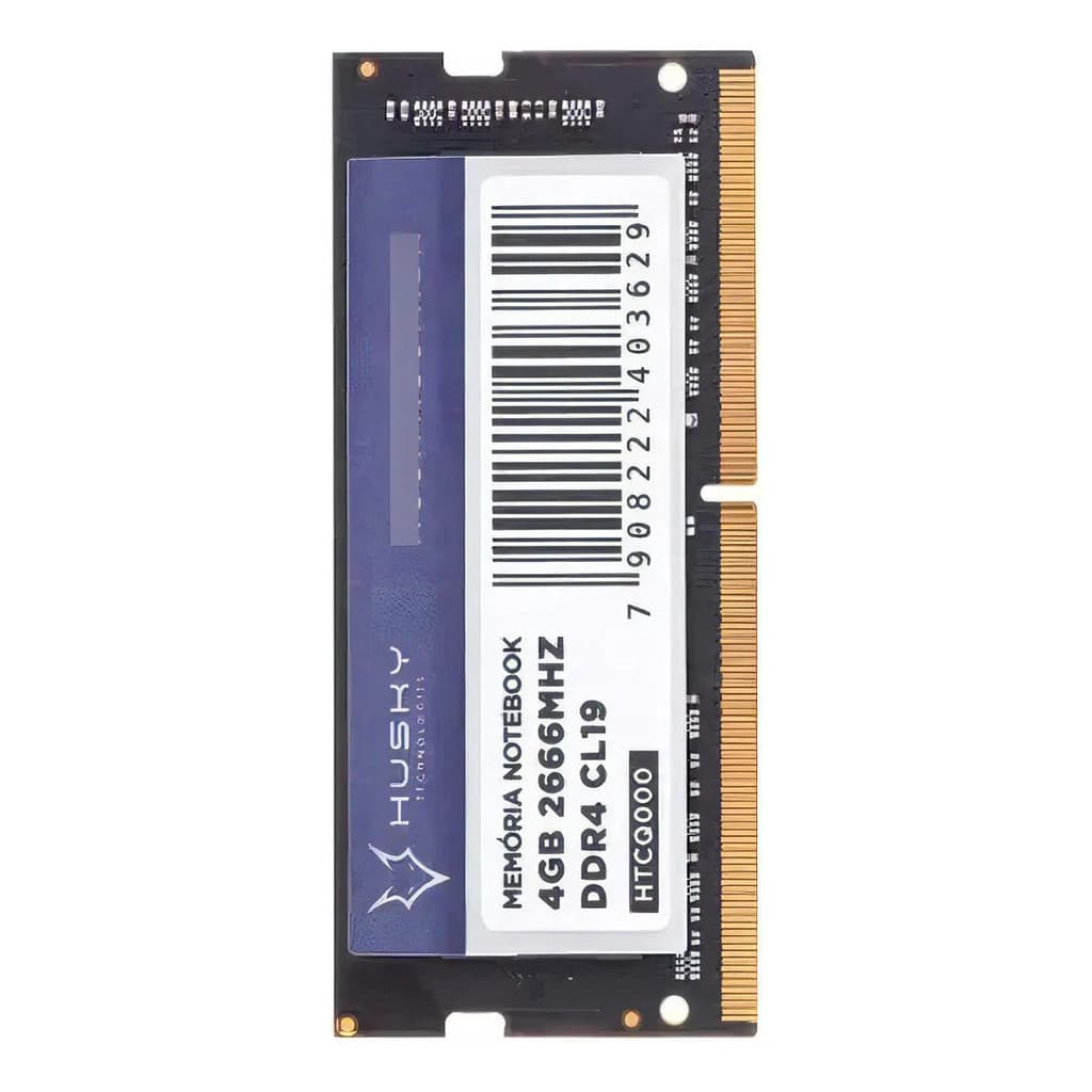 Memória RAM DDR4 SODIMM Notebook 4GB 2666MHz Husky Preto