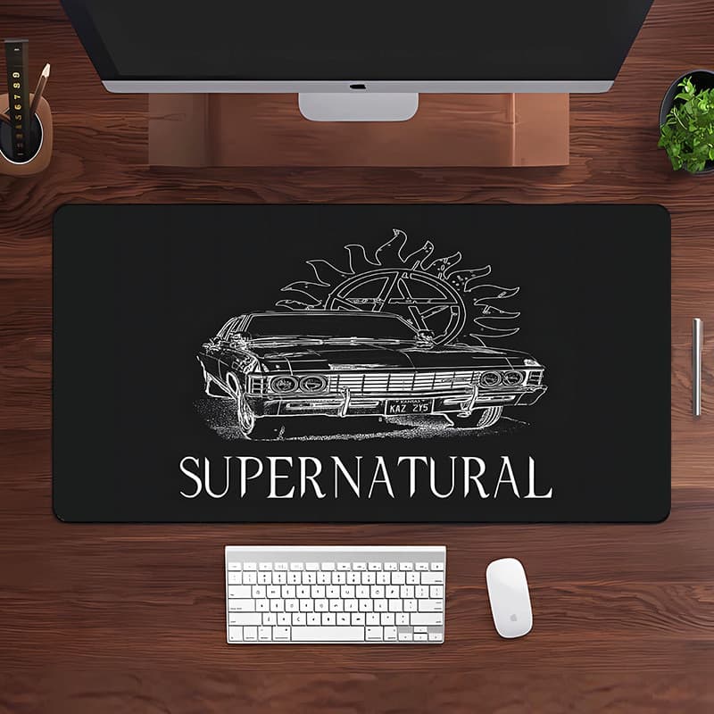 Mousepad Grande para Jogos Inspirado em Série Supernatural Impala 1967 Winchester Sam E Dean