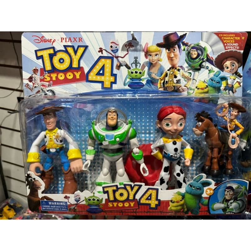 Kit Cartelado Toy Story 4 Personagens 16 cm articulado com Luz led Envio Imediato Woody Buzz xerife