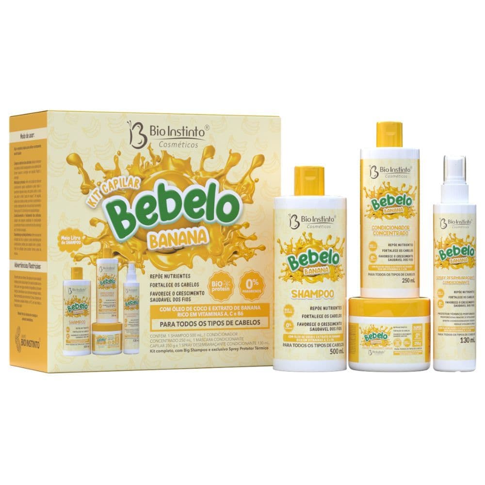 Kit Capilar Bebeloo Banana  4 Itens Nutrição Bio Instinto