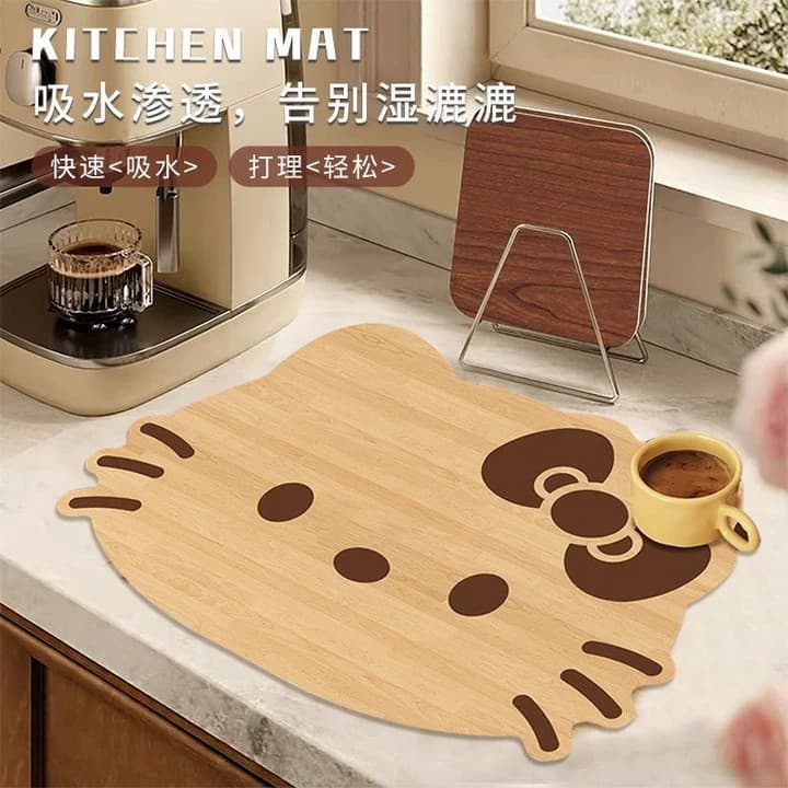 Kitty gato almofada de drenagem de grão de madeira bancada de cozinha almofada absorvente Diatom lama almofada de mesa d