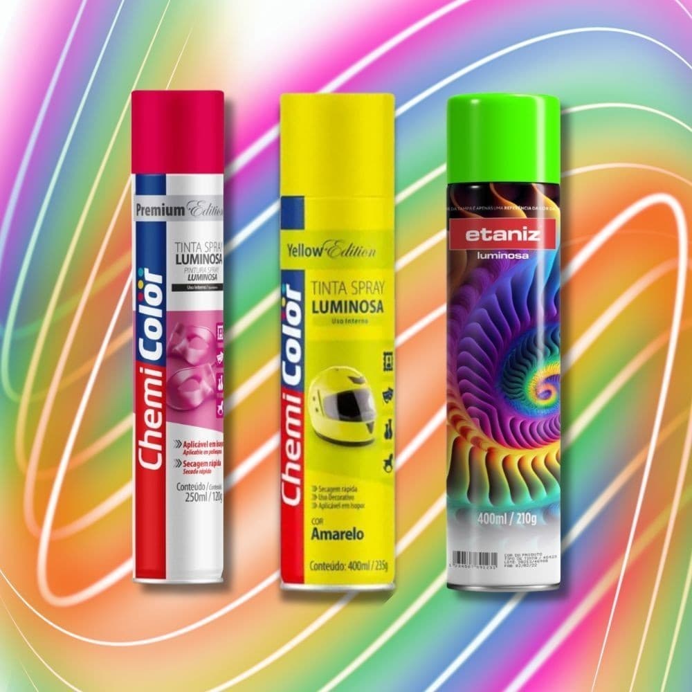 Tinta Spray Neon para Arte e Sinalização – Chemicolor e Etaniz (Grade Completa)