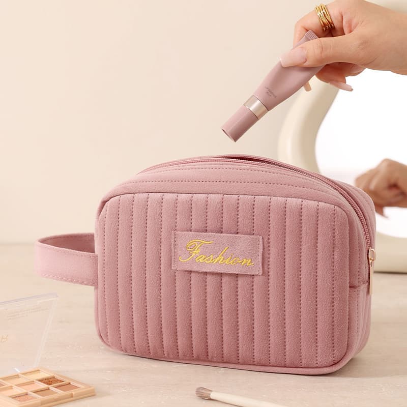 Saco cosmético portátil moda portátil saco de armazenamento de cosméticos viagem leve portátil forro saco em saco batom