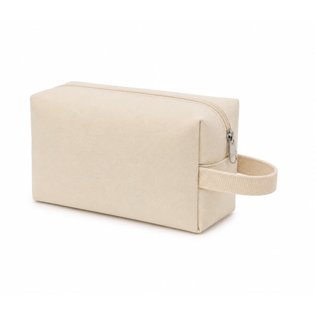 Kit 10 Necessaire Box Algodão Cru, 21x13x9cm Com Alça De Mão