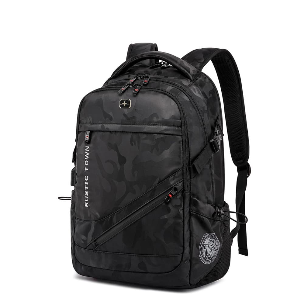 Mochila suíça masculina de grande capacidade, mochila escolar para estudantes do ensino médio, camuflada, estilo de viag