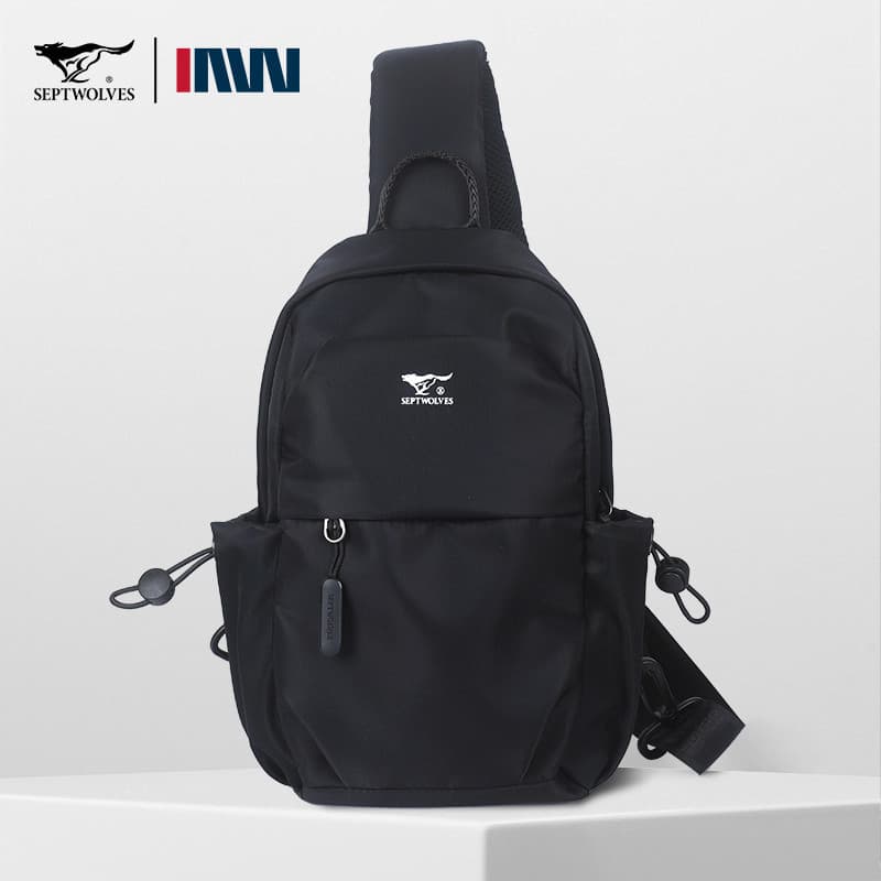 Sete lobos bolsa de peito masculina bolsa mensageiro mochila Casual multifuncional bolsa masculina moda na moda bolsa de