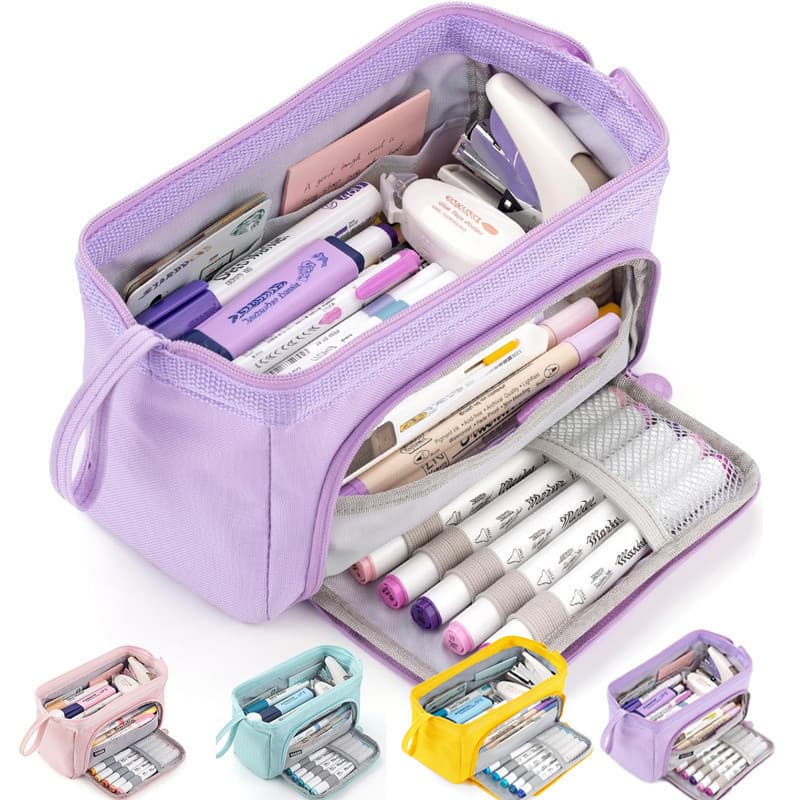 Estojo Box/Estojo Escolar/Estojo de Lápis/Estojo Com Divisórias/Grande Capacidade LS