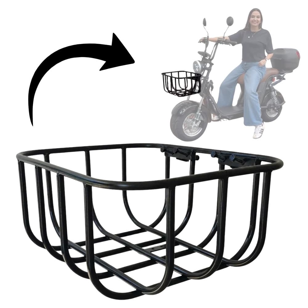 Cesta Dianteira para Scooter Elétrica - Aço Carbono | MOTO CHEFE