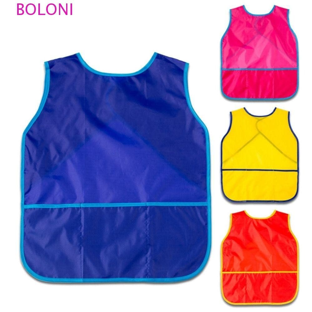 BOLONI Kids Art Smock , À Prova D'água Com 3 Bolsos Aventais De Pintura , Avental Infantil Conveniente Sem Mangas Reutil