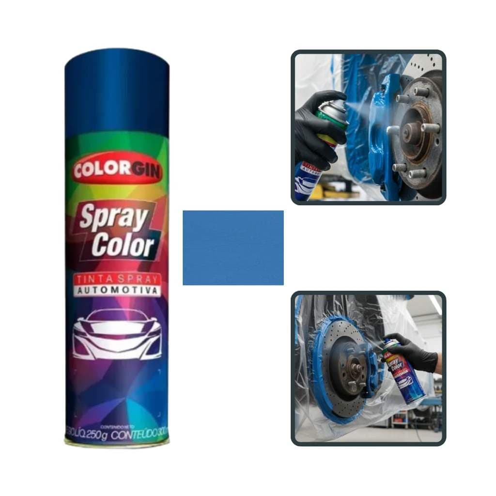 SPRAY COLOR AZUL PINÇA DE FREIO SPRAY AUTOMOTIVO COLORGIN 300ML