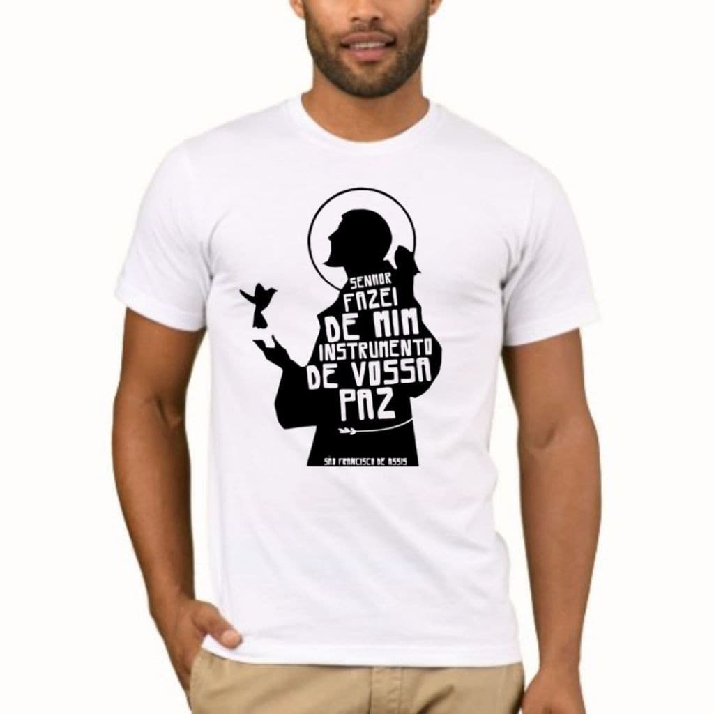 Camiseta Cristã Casual São Francisco De Assis 100% Algodão Premium Envio Imediato