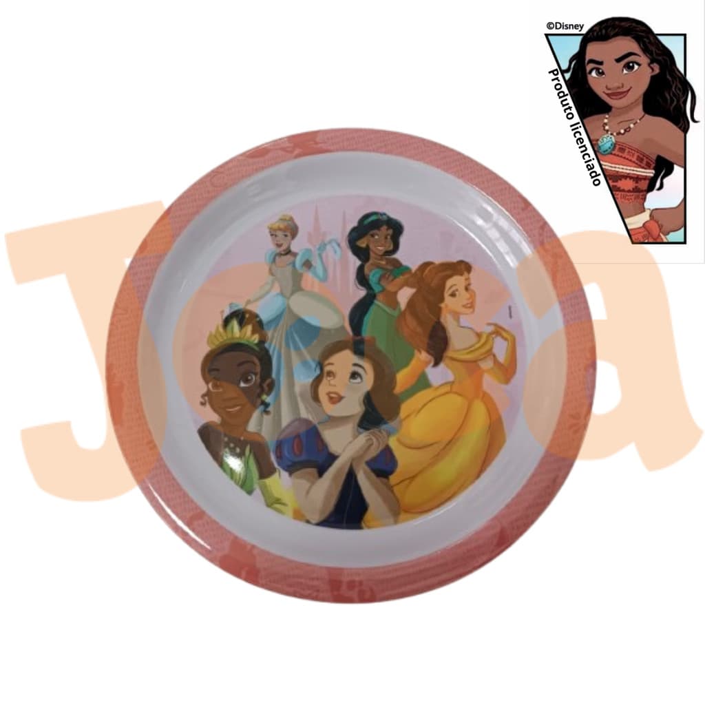 Prato Fundo de Melamine Disney Princesas 21cm - Produto Oficial