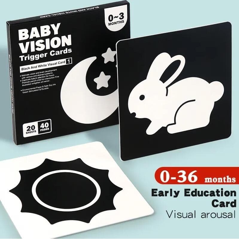 Brinquedos De Bebê Flash Preto Branco Cartões Pretos De Estimulação Visual De Alto Contraste Educação Precoce Para