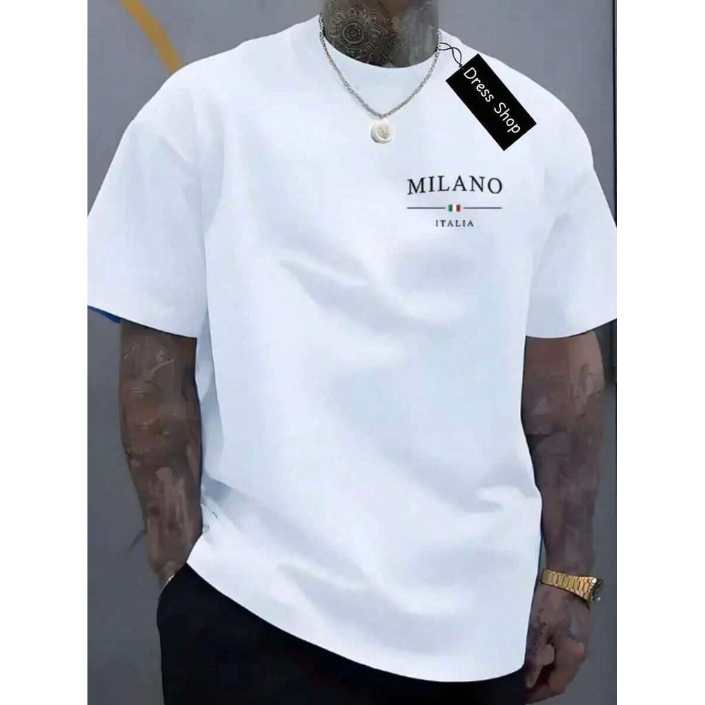 Camiseta Masculina Milano Estilo Minimalista Italia Blusa 100% Algodão basica manga curta