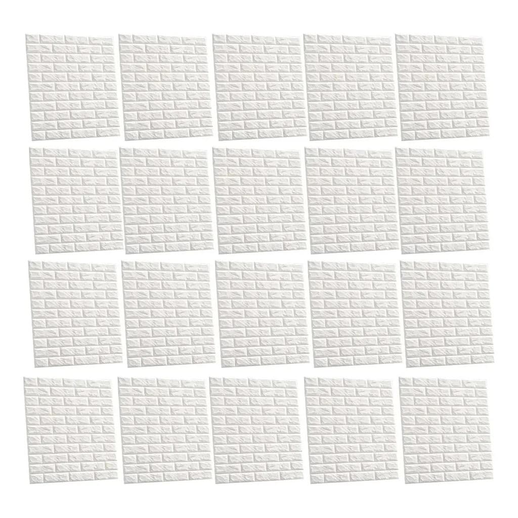 Kit 20 Placa 3D Adesivo Parede Tijolinho Branco Alto Relevo Decoração Fácil Aplicação