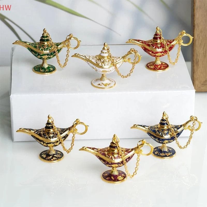 Lâmpada Mágica Aladdin Decoração para Sala de Estar Estilo Vintage Artesanato para Casa Jantar Festivo NCIB
