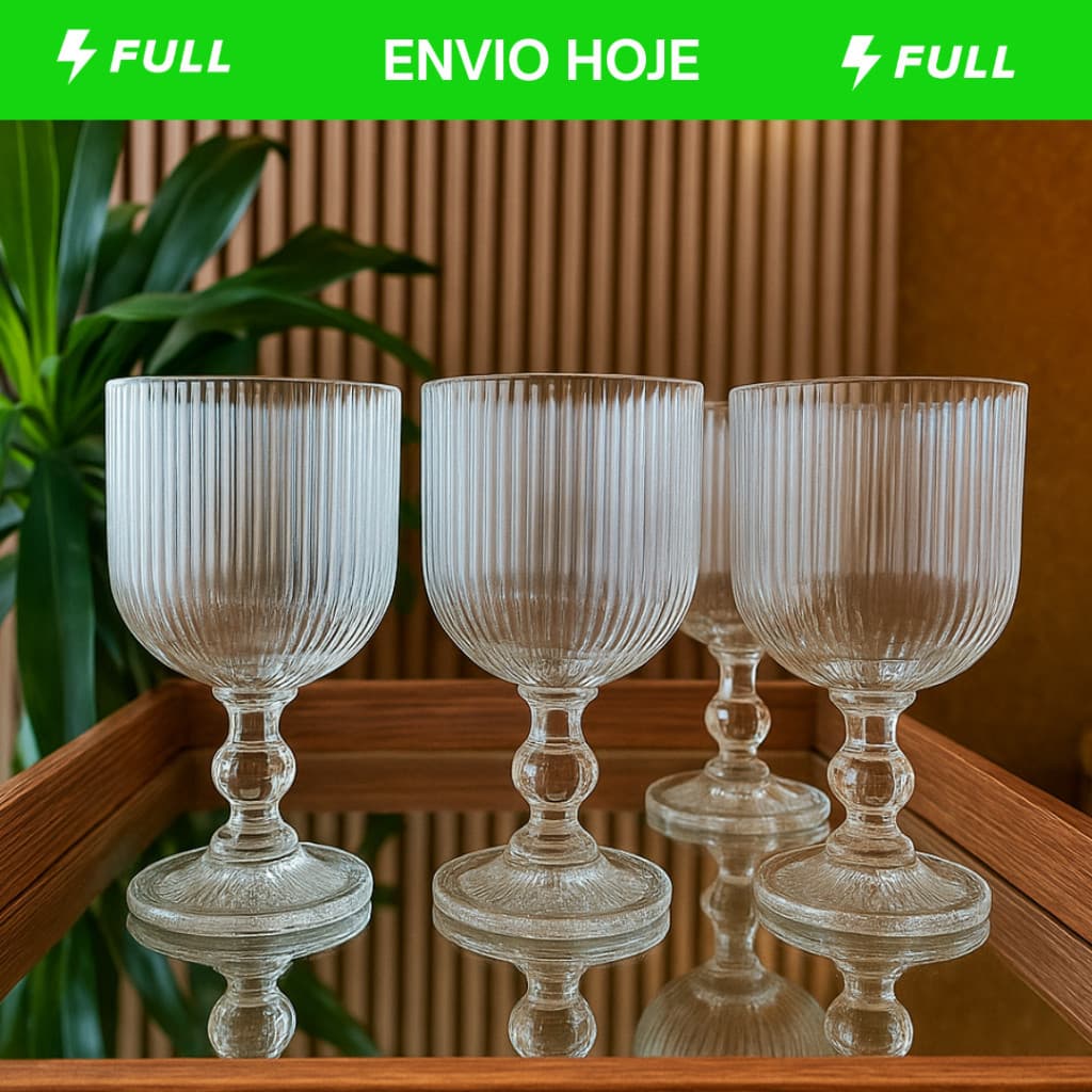 JOGO DE TAÇAS GRAFFIATO 370 ML COM 6 A 3 UNIDADES DE VIDRO TRANSPARENTE
