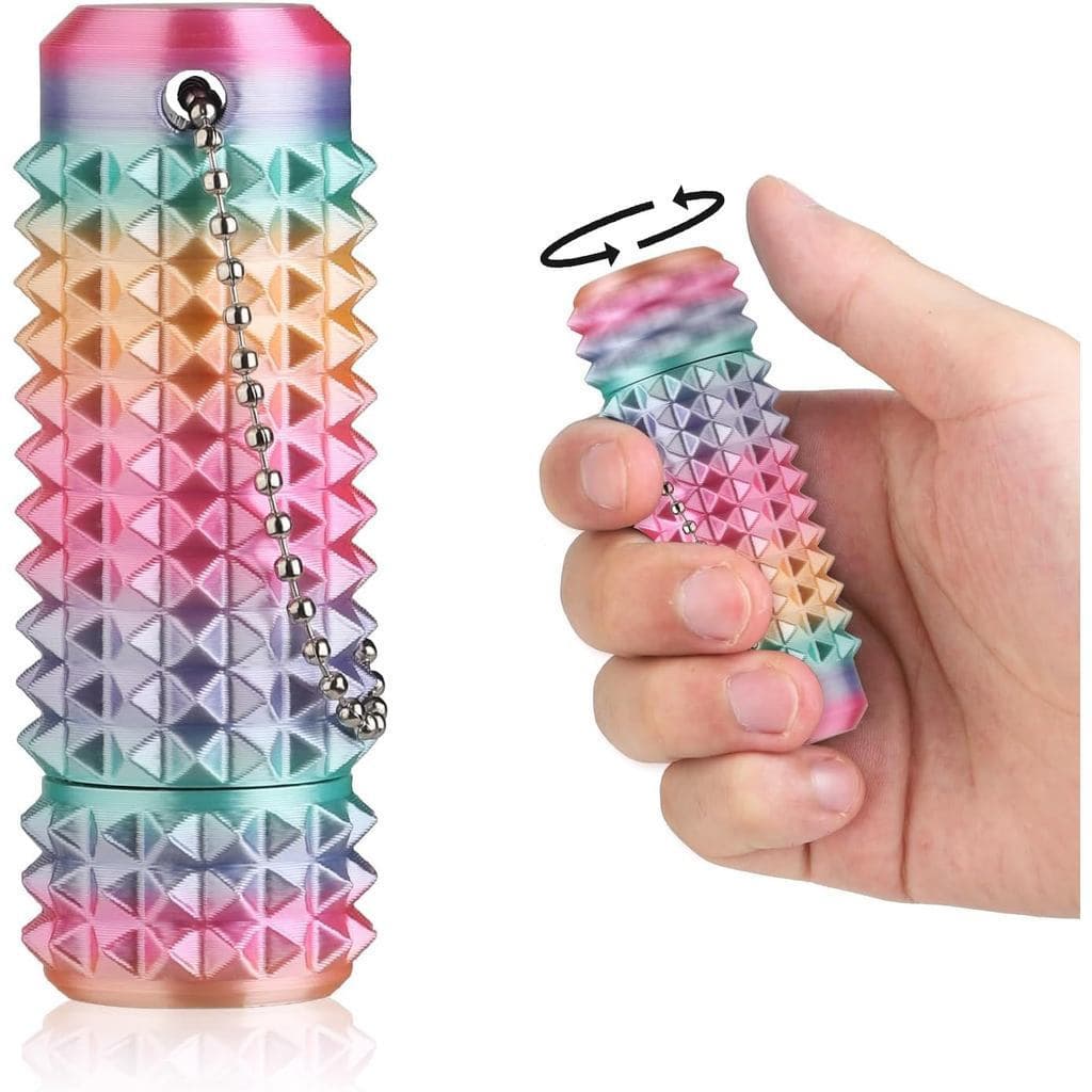 Brinquedo Espetado Grip Stim Pain Fidget , Chaveiro Discreto Spinners De Tamanho De Bolso Impresso Em 3D Com Massagem Rí