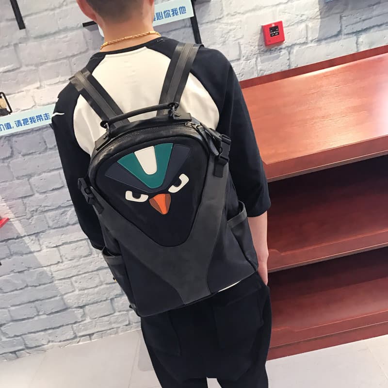 Street Wear mochila masculina versão coreana estudante universitário mochila na moda couro genuíno único computador moch