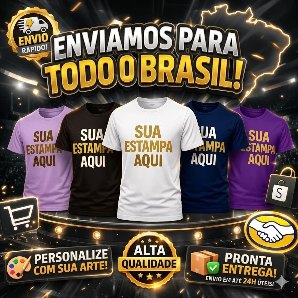 Camiseta Personalizada Com Sua Estampa Frase 100% Algodão