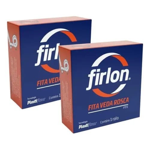 Kit 2 Fita Veda Rosca 12mm X 10 Metros Firlon Branco