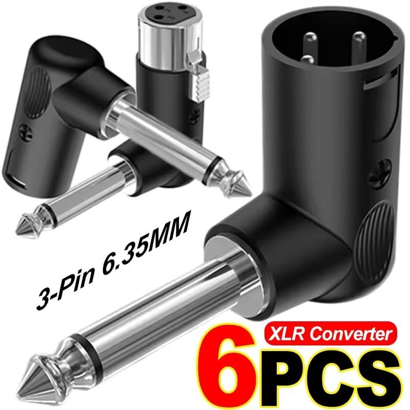 6-1Pcs Adaptador Conversor Macho Fêmea De 3 Pinos-Conector Para Alto-Falantes De Guitarra Amplificador De Potência-Perfi