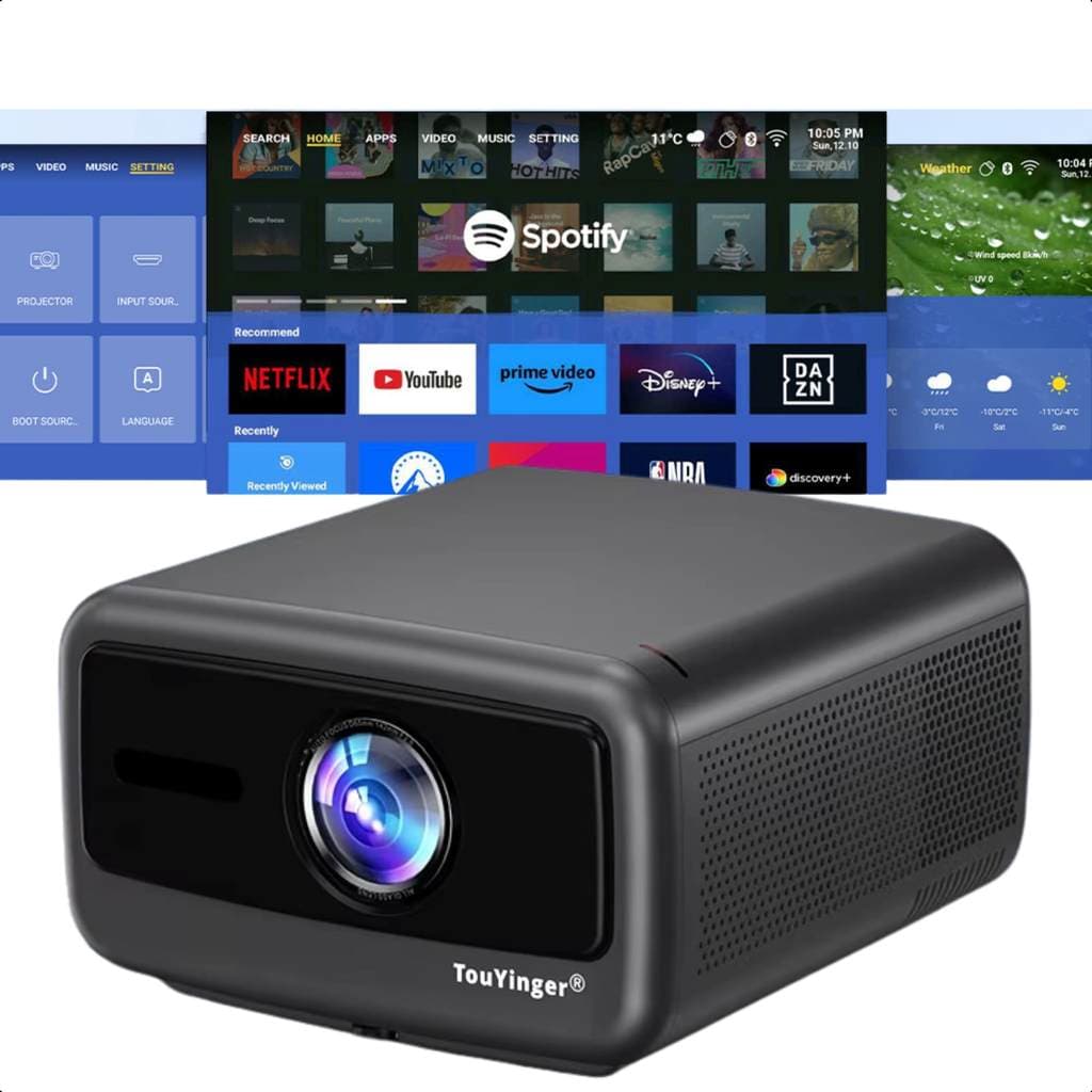 Projetor Touyinger Q13w 3800 Ansi Full Hd 4k Android 15 Para Jogos Futebol E Streaming