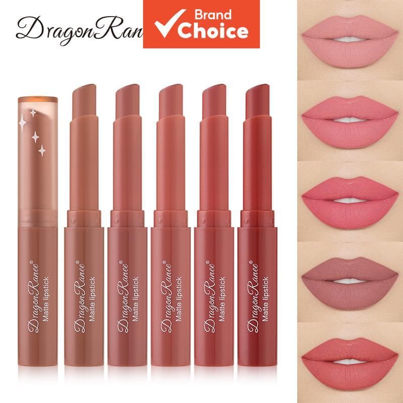 Dragon Ranee Matte Lip Crayon Batom Com Ponta Angular Não Pegajoso Easy Glide Estilo Europeu Pasta De Feijão Nude Cor Hi
