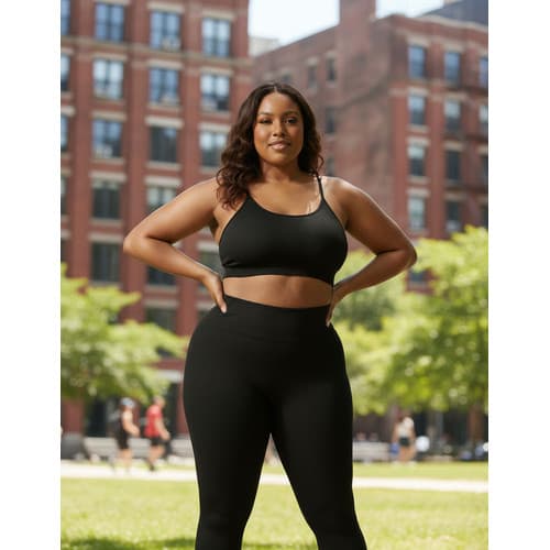 Conjunto Academia Plus Size Top E Calça Feminino Pilates