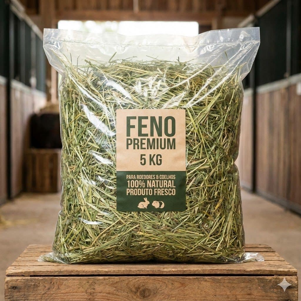 Feno Seco 5kg Para Roedores - Pacote Super Econômico Para Coelhos e Hamsters (Alta Qualidade)