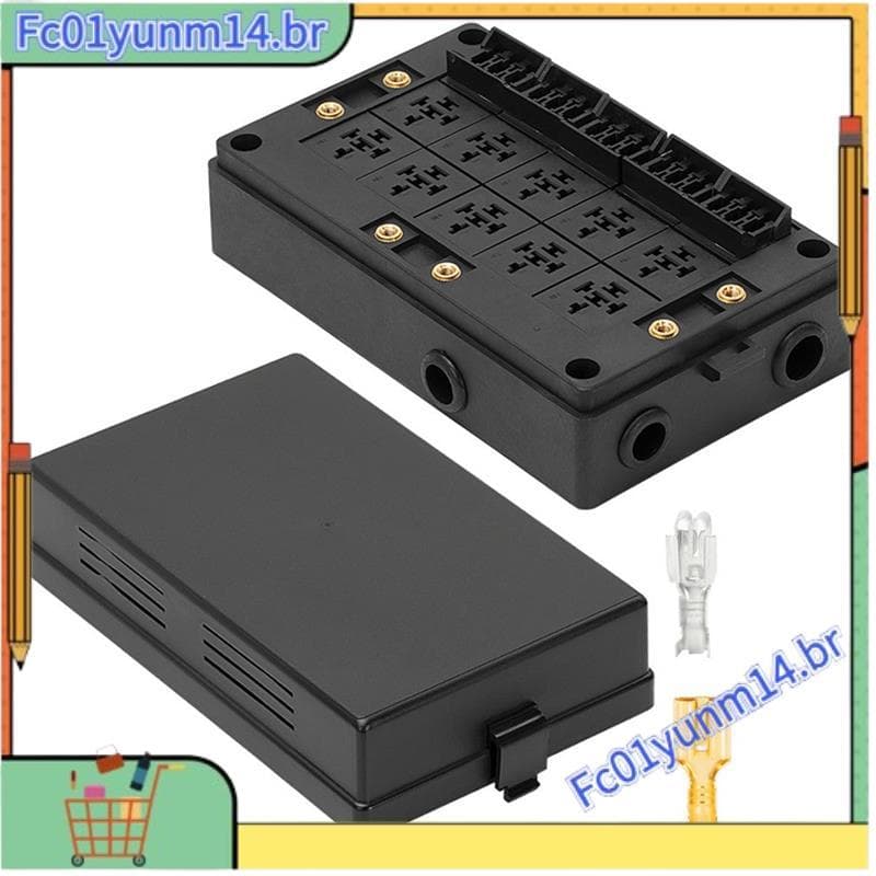 Caixa De Relé De Fusível Automotivo Terminais Bloco Universal 12V Para Carro , Caminhão-Suporte Estilo 10 Slots , ATC/AT